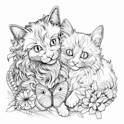 cat playing with dog