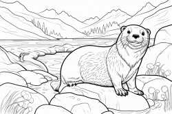 river with otter and trout
