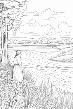 paisaje con un lago