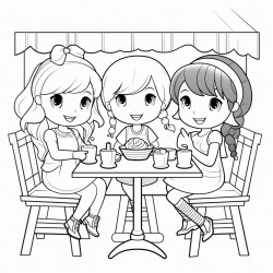3 child girls bestfriends cafe meet ups