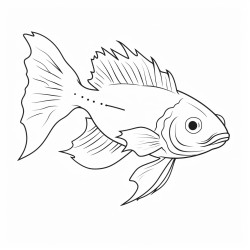 kids coloring page with catfish black and white simple line art style minimalist drawing white background style raw