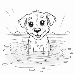 dog swimming