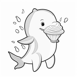 dolphin with ice cream
