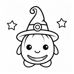 simple cute halloween colouring page