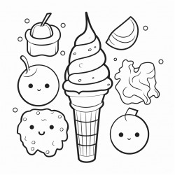 ice cream snacks food in bold and easy