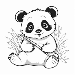panda eating a bamboo stick