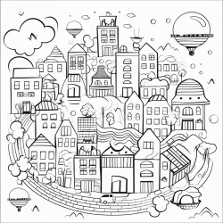 coloring page about citys noises