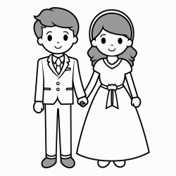 simplegeneric caucasian husband and wife on their wedding day wife has long sleeved wrap dress and husband had suit