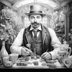 magician at picknic with cards