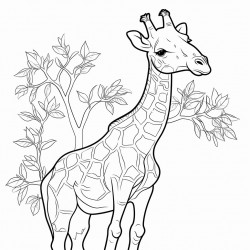 a giraffe eating leaves from a tree