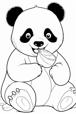 panda eating a banana