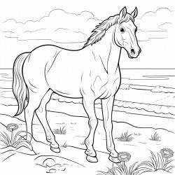 horses on the beach