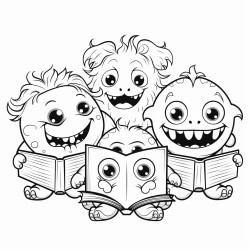 monsters reading books