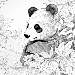 panda eats leaves