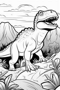 crea pagina da colorare dinosauro