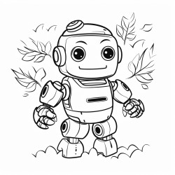 simple robot autumn leaves
