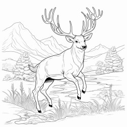 realistic female deer leaping into air