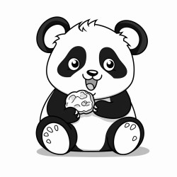 panda eating a cookie