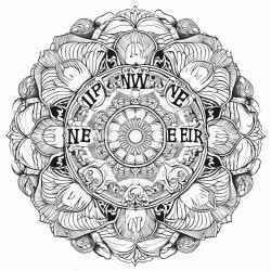 mandala incorporating the words never give up