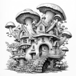 leprechaun in a mushroom treehouse