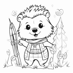 a cute quiver qilugpak   coloring bookvector white background black and white black drawing