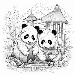 pandas in japan forest