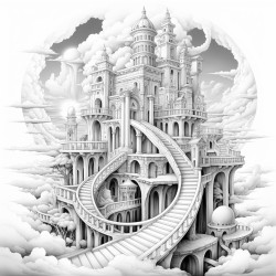 swirling stairs to the clouds