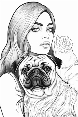 pug and girl
