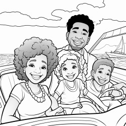 african american mermaid traveling with family