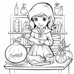sorciere qui melange potion