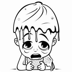 dropped ice cream cone with crying kid