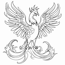 beautiful phoenix coloring page