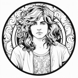 a teen boy with long hair and a body
