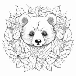 le panda mange des feuilles