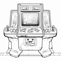 a retro arcade machine with buttons joysticks and vibrant game screens