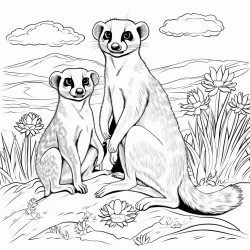 meerkats in the savannah