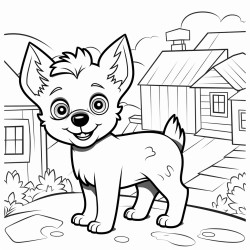 small dog in the village