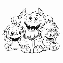 monsters reading books