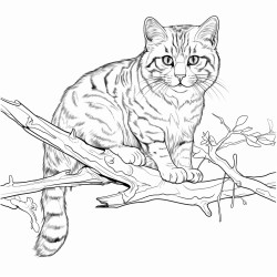 scottish wildcat on a tree branch