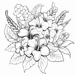 a beautiful bouquet of tropical flowers of numerous designs