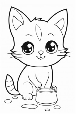 cat drinking milk