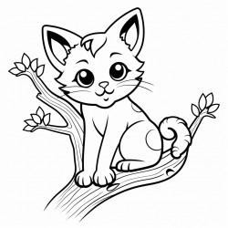 cat sitting on a tree
