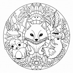 i would like to color a mandala with small animals