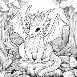 cute dragon in the forest