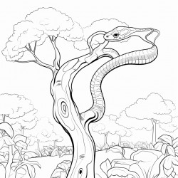 a snake on a tree