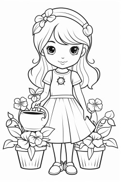 cute girlfairy elf garden flower