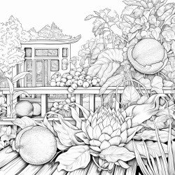 dragonfruit in a beautiful garden