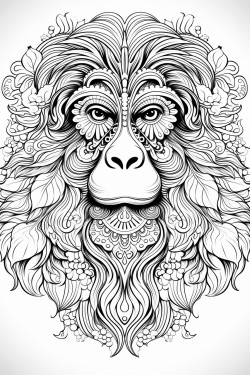 mandala peaceful orangutan
