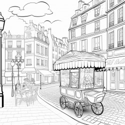 cotton candy cart in old street of paris