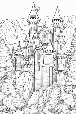 coloring dragon forest castle
